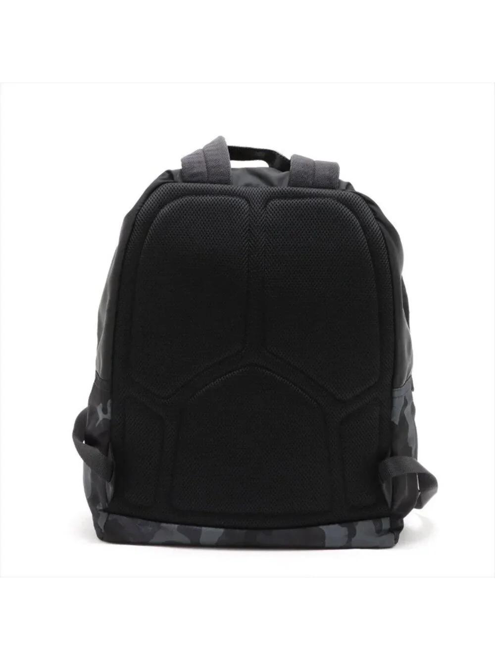 Prada Tessuto Nylon Camouflage Pattern Leather Backpack Black